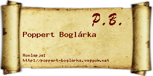 Poppert Boglárka névjegykártya